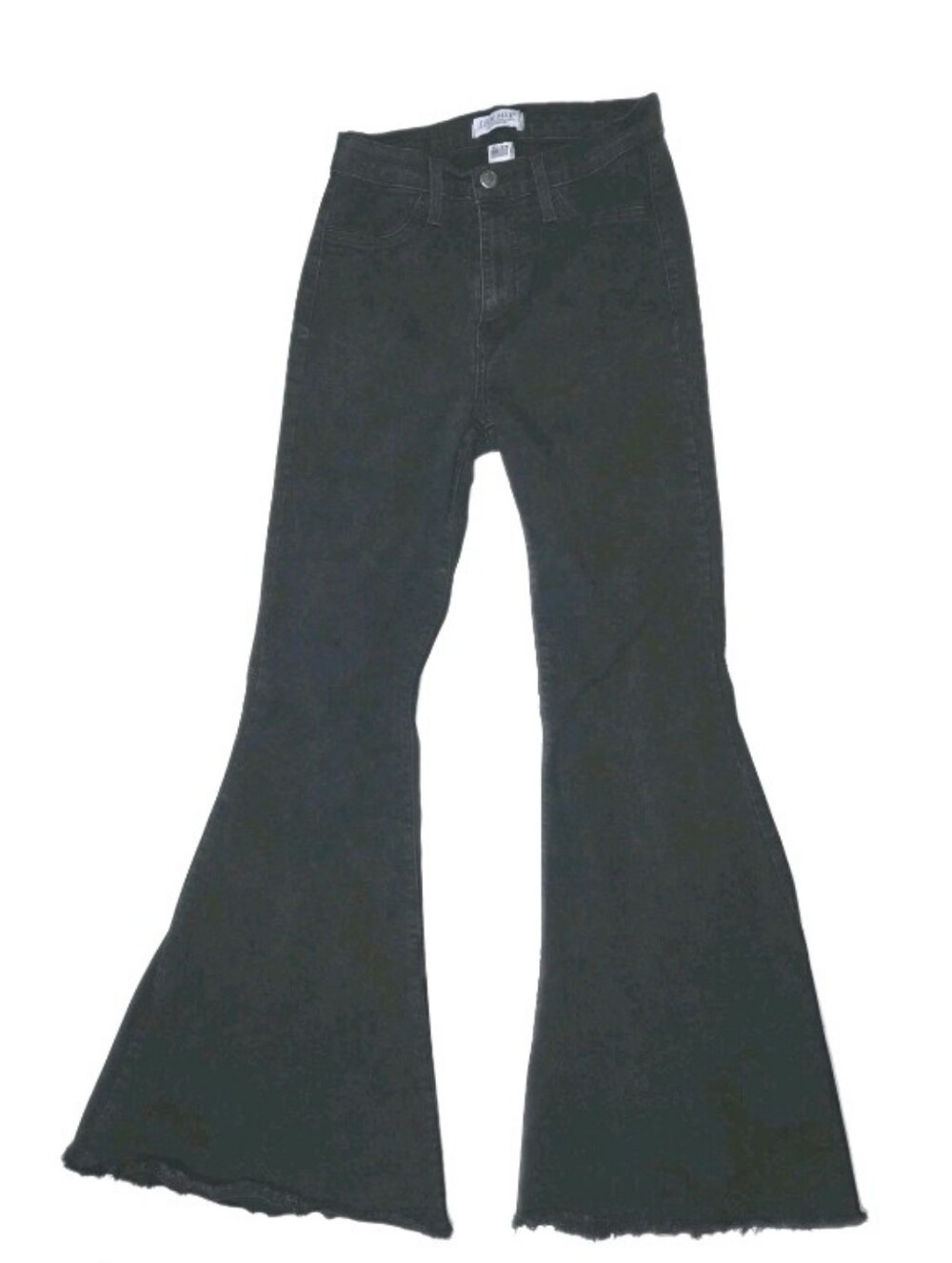 Judy Blue High Waist Super Flare Memphis Jeans Womens Size 5/27 Black Raw Hem